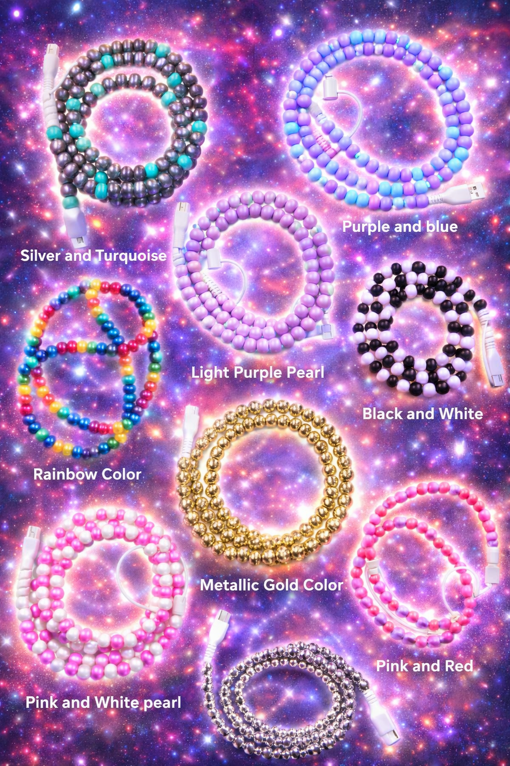 Cosmic Bloom Beaded TypeC Charger