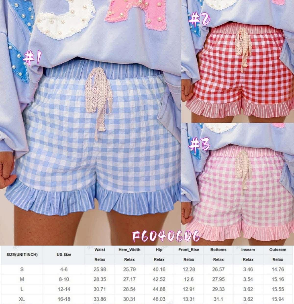 Plaid Ruffle Shorts